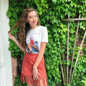 White graphic T